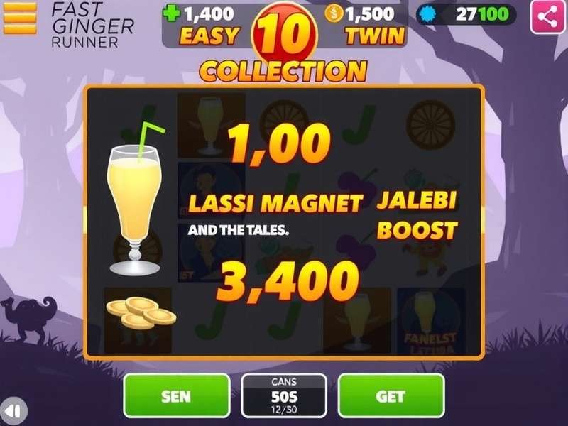Pro Tip: Coin Collection Combo Indian player demonstrating coin collection using Lassi Magnet and Jalebi Boost in Fast Ginger Runner