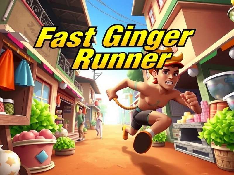 Fast Ginger Runner Cover Art Fast Ginger Runner game cover showing Ginger sprinting through an Indian market street